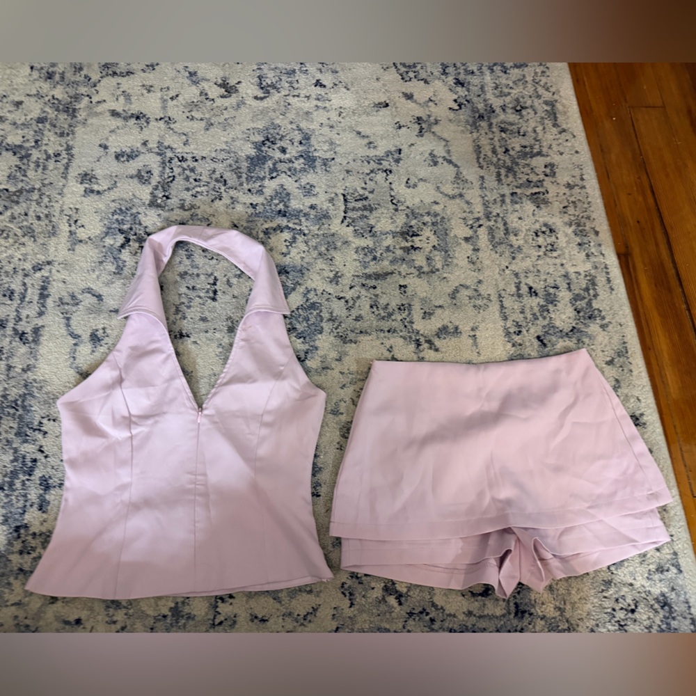 Women's Pink Halter Top and Shorts Set